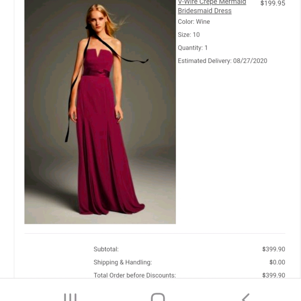 Vera Wang bridesmaid dress